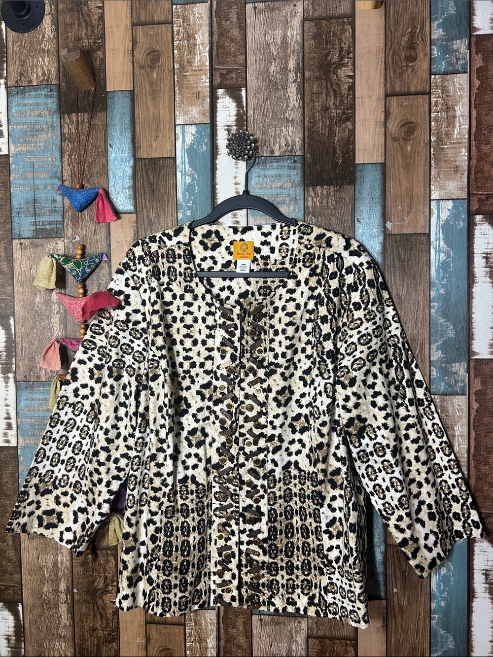 Ruby Rd. Leopard Print shacket Cream & Black